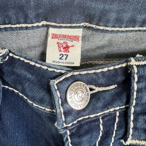 True Religion Women's Blue Denim Curvy Skinny Stretchy Jeans Size 27 - Picture 8 of 12
